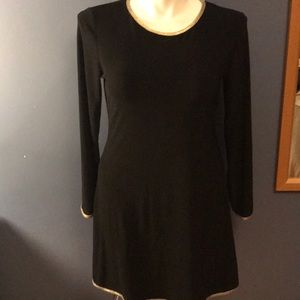 Nik and Nash dress, black with gold trim, Large